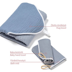 Liliputi Love Ölelős Babatörölköző Szett - Dusty Blue-0