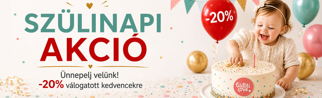 Liliputi Love szülinapi akció: -20% csatos hordozókra, karikás kendőkre, hordozós övtáskákra, puhatalpú cipőkre és szandálokra
